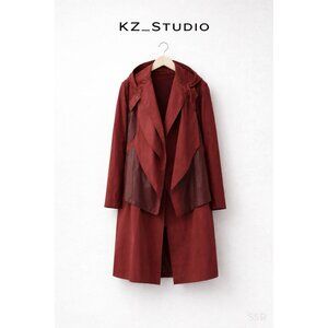 Karolina Zmarlak Architectural HABITA HOODED RAIN COAT W/ VEST M Lambskin